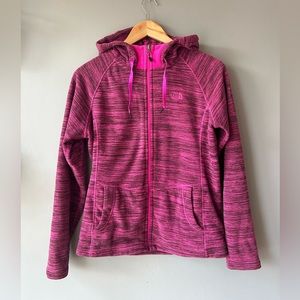 North Face super soft polar fleece hoodie zip up vest